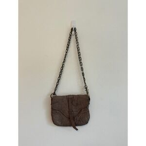 Monserat De Lucca Brown Crinkled Leather Crossbody Bag